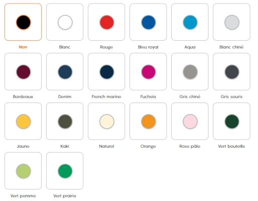 Chois des couleurs